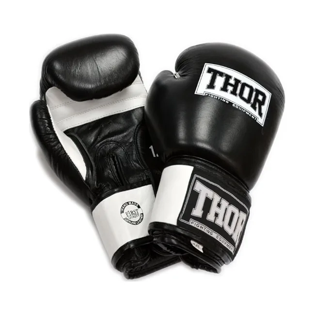 Перчатки для бокса THOR SPARRING Кожа /черно-белые