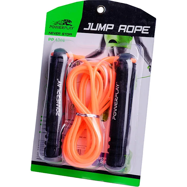 Скакалка POWERPLAY 4205 Classic Plus Помаранчева (2,7м)