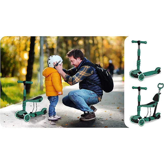 Детский самокат трехколесный Ricokids Todi зеленый