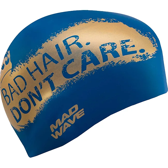 Шапочка для бассейна силиконовая для взрослых MADWAVE Don't care M055465 (Темно-синий)