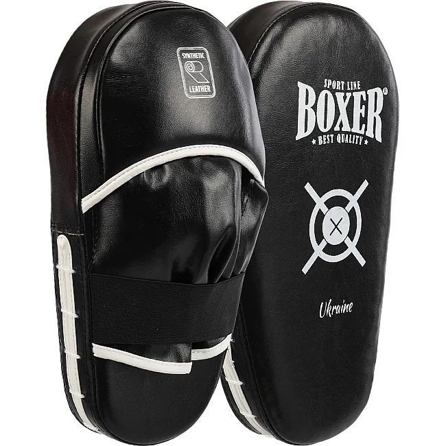 Лапа боксерская прямая тренировочная удлиненная BOXER NEW 2008-N (Черный)