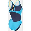 Купальник закрытый для женщин Arena SWIMSUIT TECH MULTI SOLID голубой, желтый (для женщин)