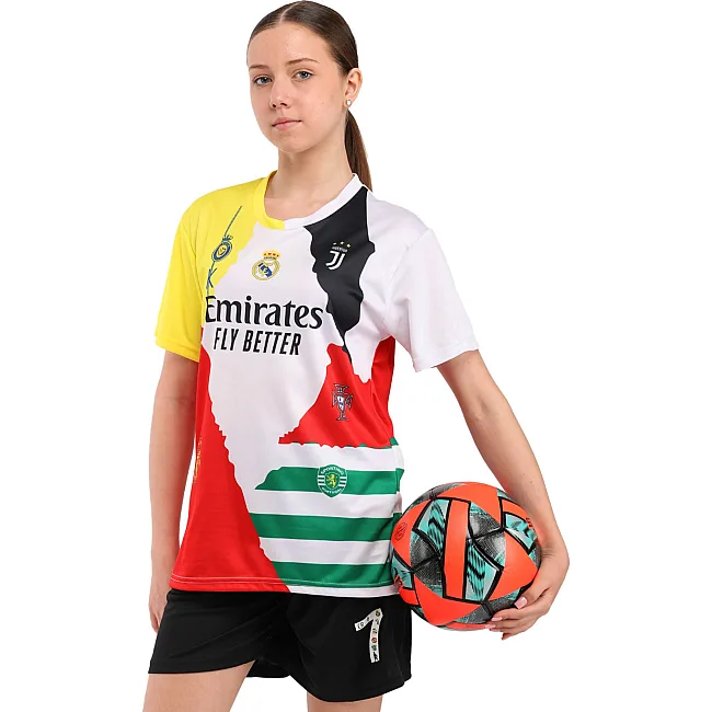 Дитяча футбольна форма RONALDO 7 SP-SPORT CO-7366 (Білий-чорний)