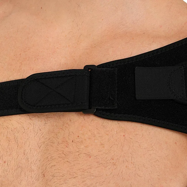 Бандаж для плеча компрессионный фиксатор плечевого сустава Shoulder Support SIBOTE ST-7493-L левый 1шт (Черный)
