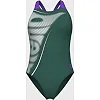 Купальник закрытый для женщин Arena BRIGHT GLARE SWIMSUIT V BACK зеленый