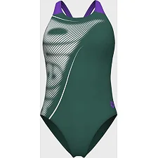 Купальник закрытый для женщин Arena BRIGHT GLARE SWIMSUIT V BACK зеленый