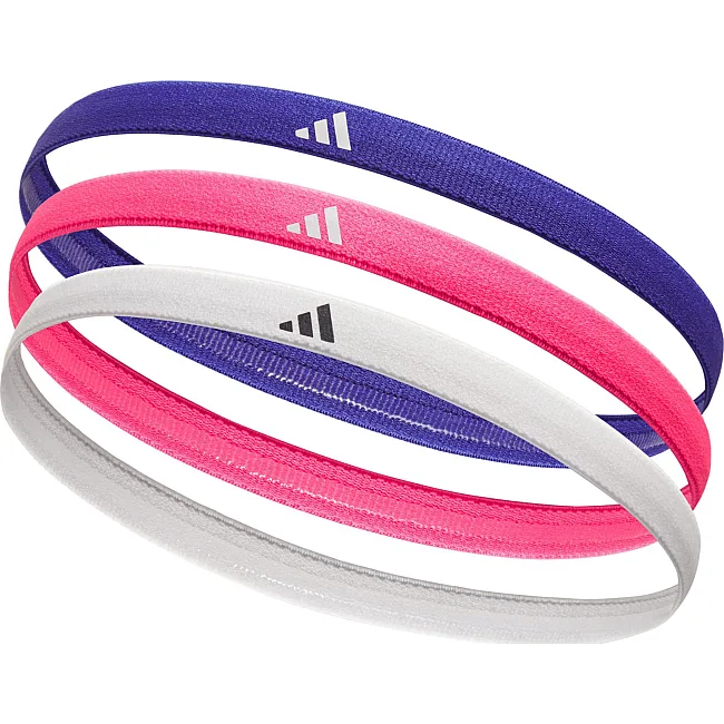 Повязки на голову женская Adidas Hairbands 3pk розовый, синий, белый