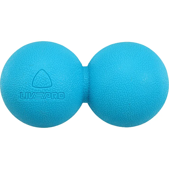 М'яч масажний подвійний для МФР та самомасажу Duoball LiveUp LP8502 ø14см (Синій)