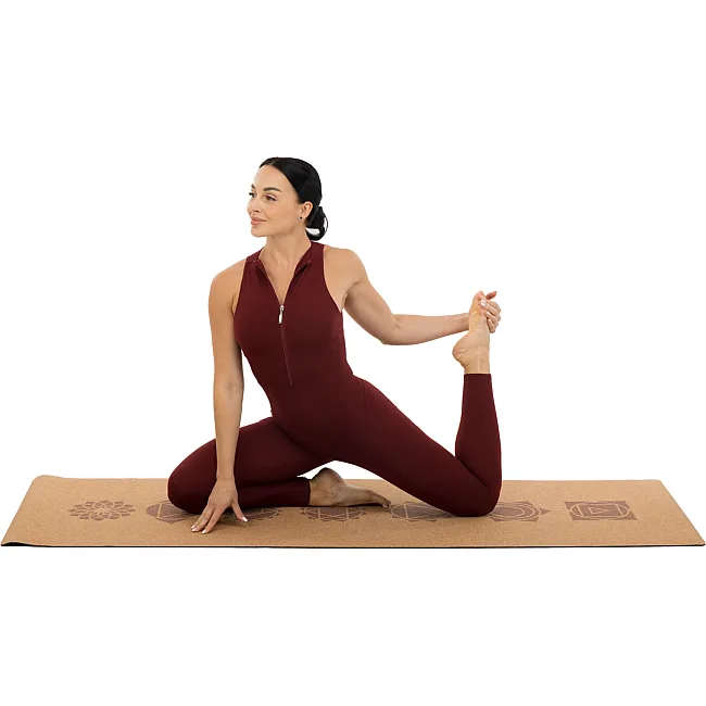 Коврик для йоги Пробковый каучуковый двухслойный Yoga mat RECORD
 FI-7156-2 183x61мx0.4cм