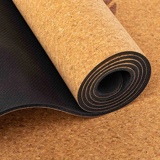 Коврик для йоги Пробковый каучуковый двухслойный Yoga mat RECORD
 FI-7156-2 183x61мx0.4cм