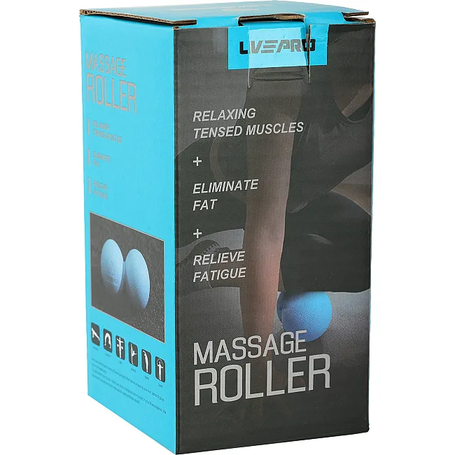 М'яч масажний подвійний для МФР та самомасажу Duoball LiveUp LP8502 ø14см (Синій)