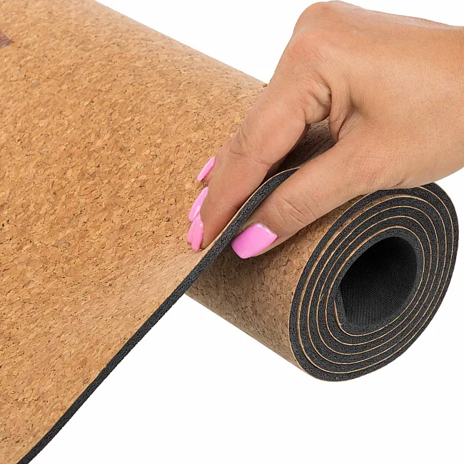 Коврик для йоги Пробковый каучуковый двухслойный Yoga mat RECORD
 FI-7156-2 183x61мx0.4cм