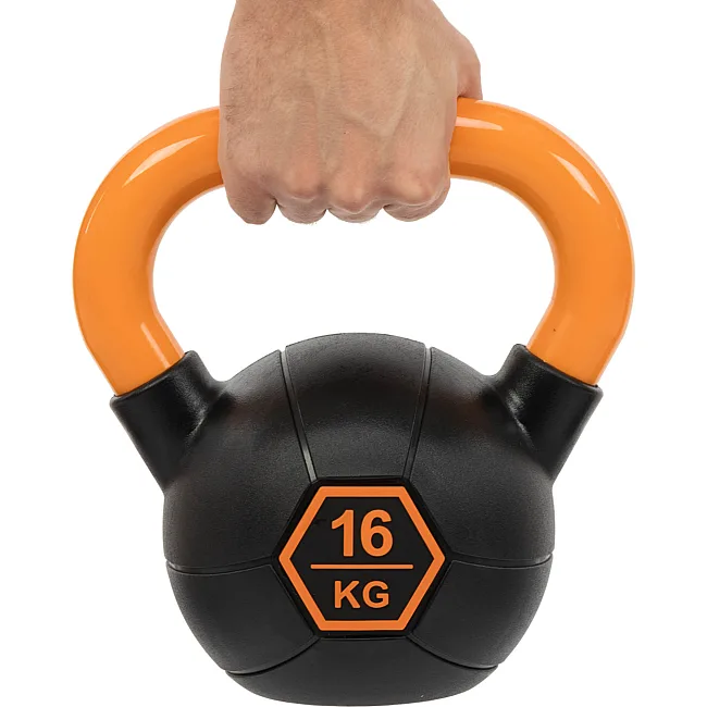 Гиря тренировочная цельная
 с окрашенной ручкой LiveUp Urethane competition kettlebell UAZE5336-16 вес 16кг
