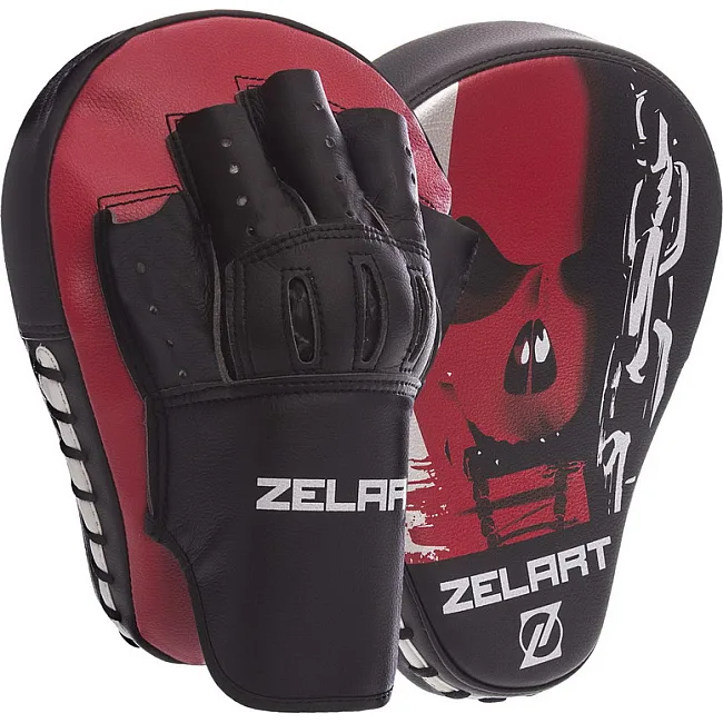 Лапа боксерская изогнутая тренировочная PU ZELART
 BO-1317 25x19x4см 2штуки (Черный-синий)