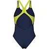 Купальник закрытый для женщин Arena BREATH SWIMSUIT V BACK LB черный, желтый, зеленый, синий