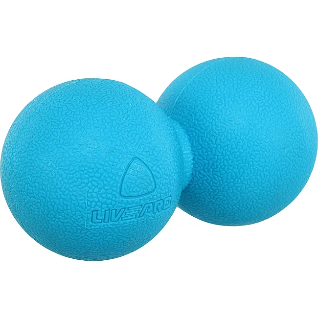 М'яч масажний подвійний для МФР та самомасажу Duoball LiveUp LP8502 ø14см (Синій)