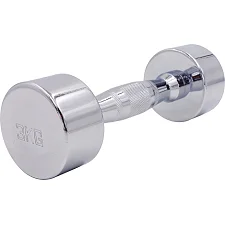 Гантель цільна сталева хромована ZELART SC-8017-3 1шт 3кг хром
