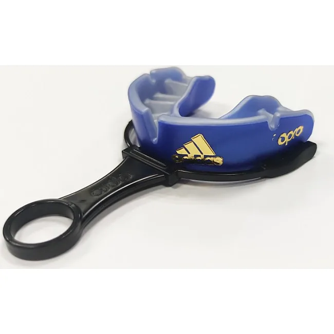 Капа для бокса взрослая Adidas Opro Gold | синий/серебро | Adidas ADIBP35