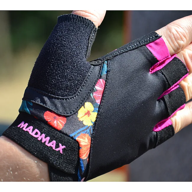 Рукавиці для фітнесу MADMAX MFG-770 Flower Power Gloves Black/Pink