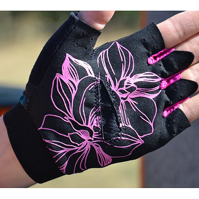 Рукавиці для фітнесу MADMAX MFG-770 Flower Power Gloves Black/Pink