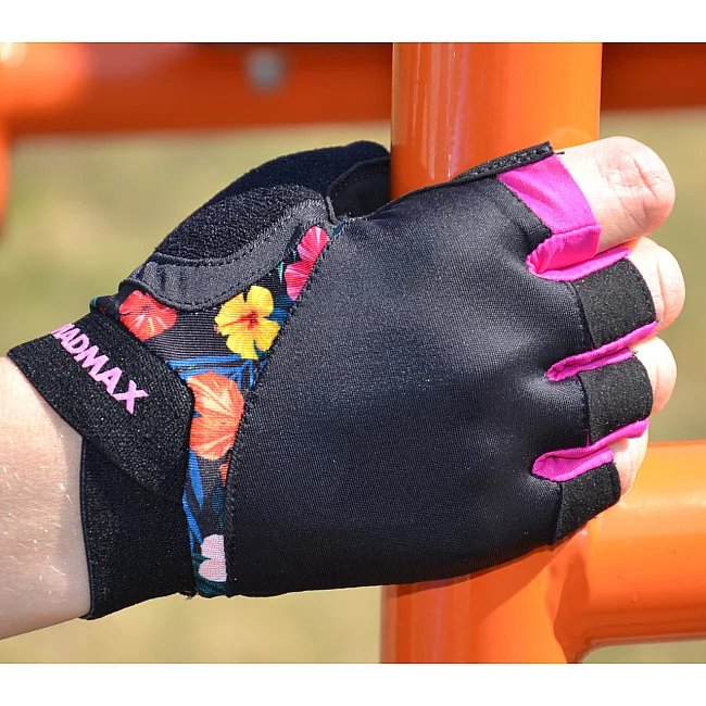 Рукавиці для фітнесу MADMAX MFG-770 Flower Power Gloves Black/Pink