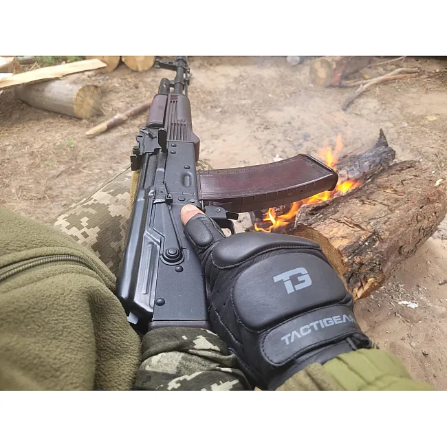 Перчатки тактические кожаные без пальцев TACTIGEAR PS-8801 Patrol Black