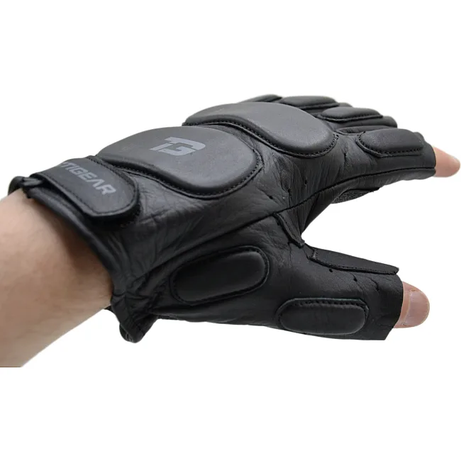 Перчатки тактические кожаные без пальцев TACTIGEAR PS-8801 Patrol Black