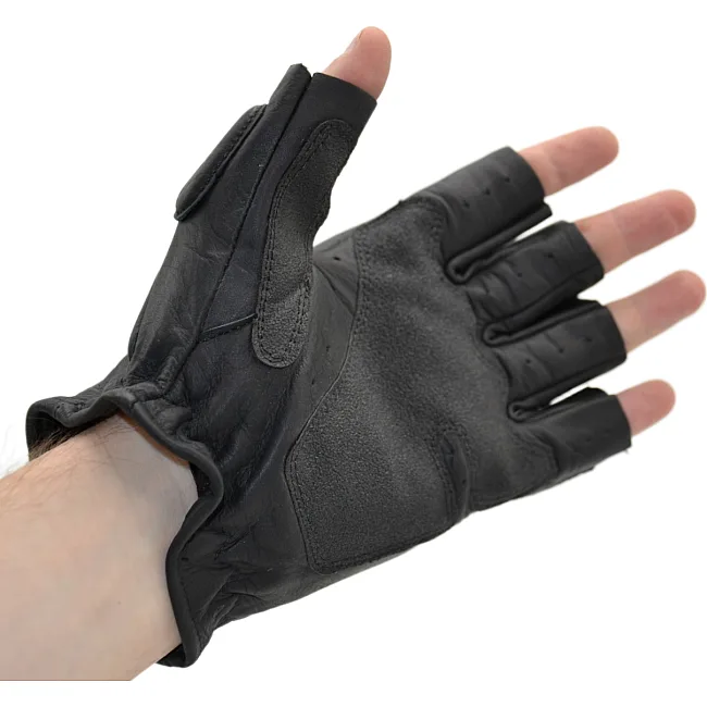 Перчатки тактические кожаные без пальцев TACTIGEAR PS-8801 Patrol Black
