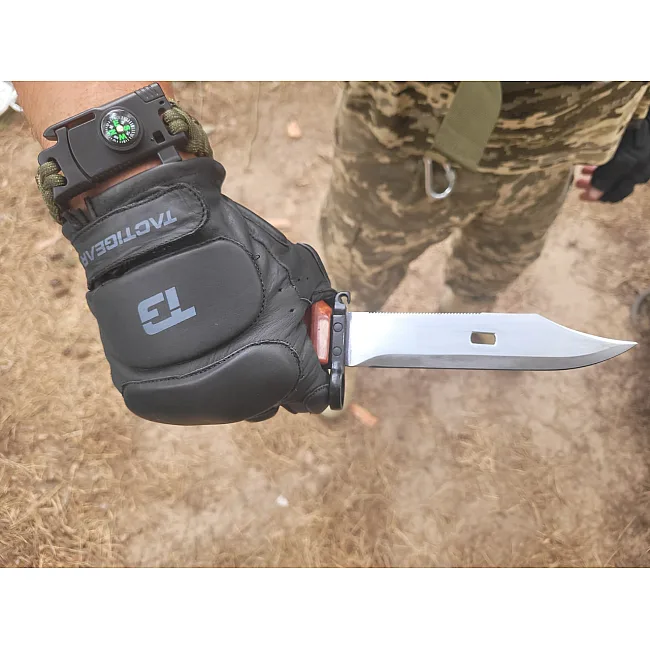 Перчатки тактические кожаные без пальцев TACTIGEAR PS-8801 Patrol Black