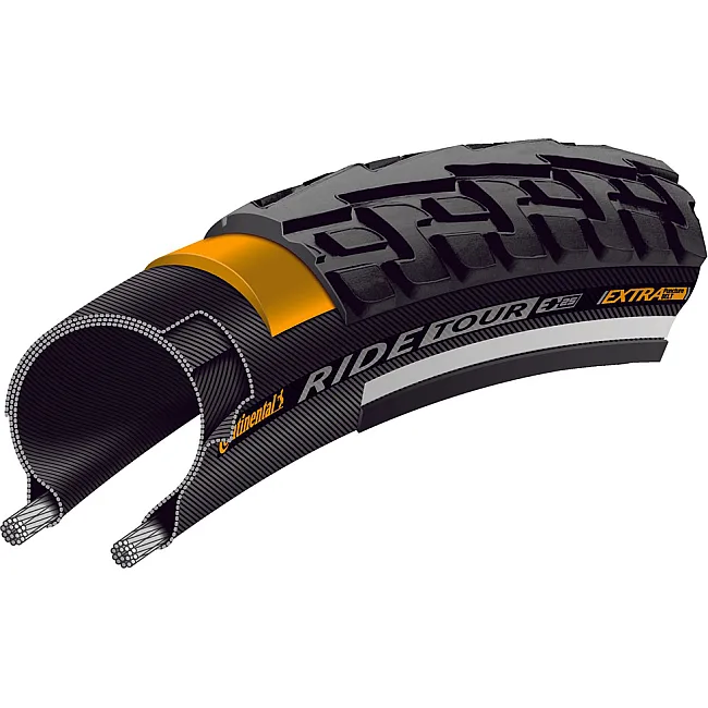 Велопокрышка CONTINENTAL RIDE Tour, 28" | 700 x 47C (45C) | 28 x 1.75, черная, не складная, Industry