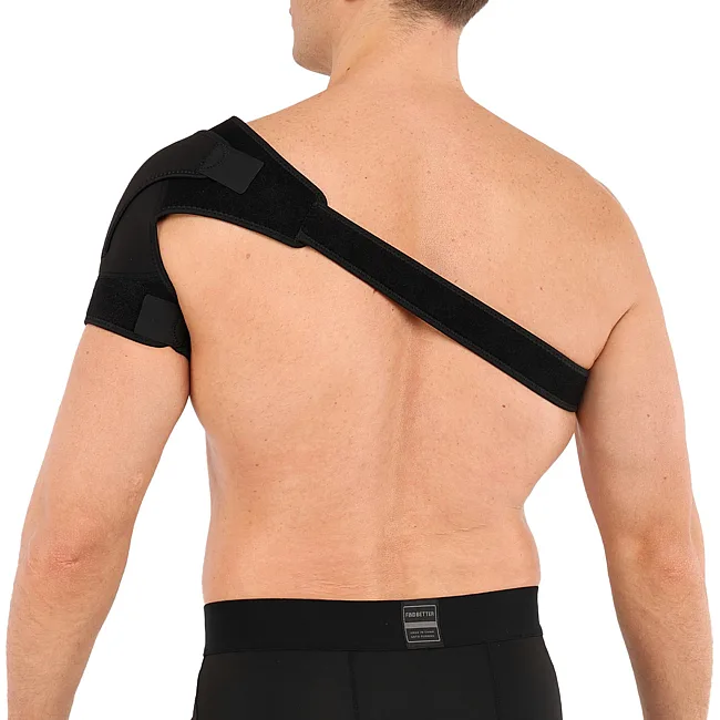 Бандаж для плеча компрессионный фиксатор плечевого сустава Shoulder Support SIBOTE ST-7493-L левый 1шт (Черный)