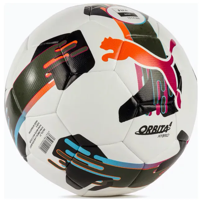 Футбольный мяч Puma Orbita 4 HYB (FIFA Basic) белый, черный, болотный 5
