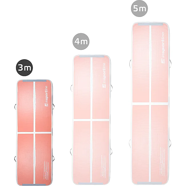 Надувной коврик Airtrack inSPORTline Airstunt 300x100x10 см, розовый