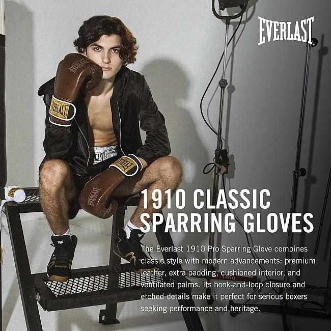 Боксерские перчатки Everlast 1910 CLASSIC TRAINING GLOVE коричневый 12 унций