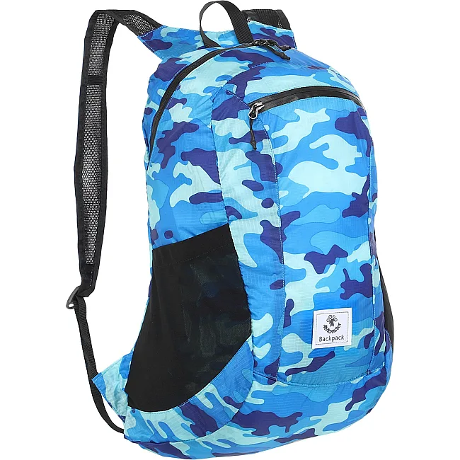 Рюкзак складной портативный WATER RESISTANT PORTABLE 4MONSTER T-CDB-24 24л (Камуфляж синий)