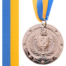 Медаль спортивна зі стрічкою SP-SPORT BOWL C-6407 ø6,5см (Срібний)