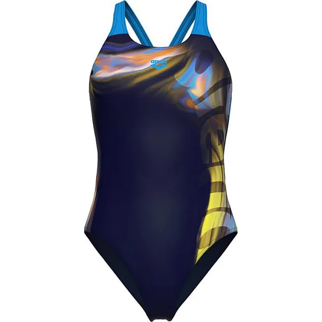Купальник закрытый для женщин Arena DREAMHLINE SWIMSUIT V BACK темно-синий