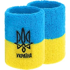 Спортивний напульсник, що вбирає вологу УКРАЇНА BC-9273 1шт (Жовтий-блакитний)