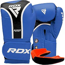 Боксерські рукавиці RDX AURA PLUS T-17 Blue/Black (капа в комплекті)