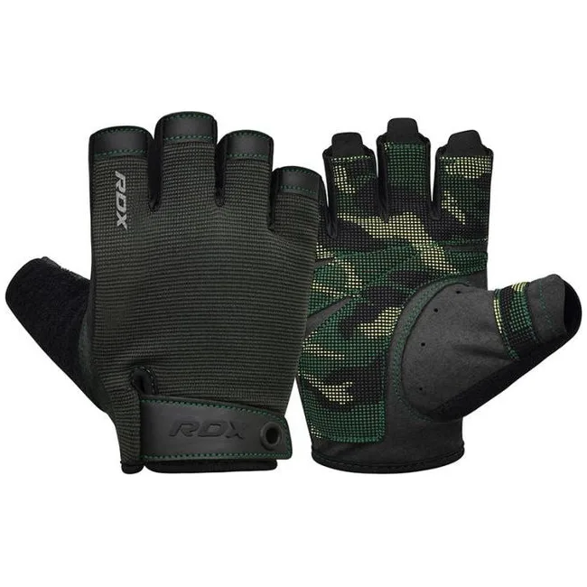 Перчатки для фитнеса RDX T2 Half Army Green PLUS