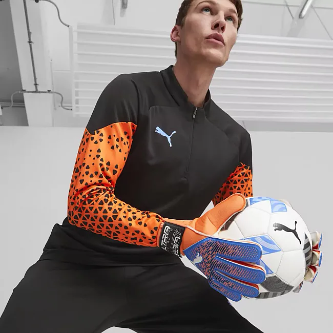 Вратарские перчатки PUMA ULTRA Grip 4 RC синий, оранжевый 10
