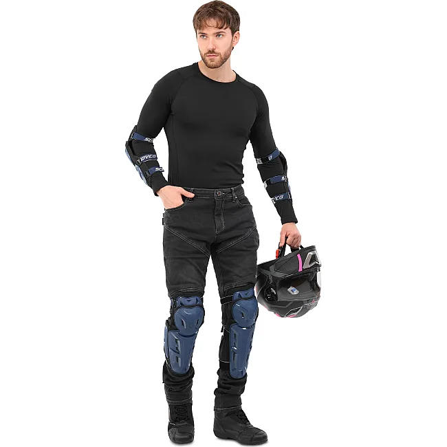 Комплект мотозащиты наколенники и налокотники SCOYCO K26H26N (Синий)