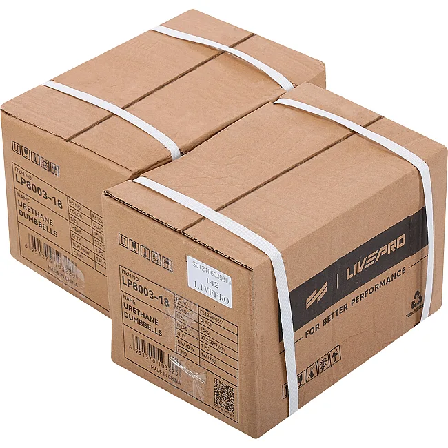 Гантели профессиональные
 с полиуретановым покрытием LiveUp LP8003-18 2шт по 18кг