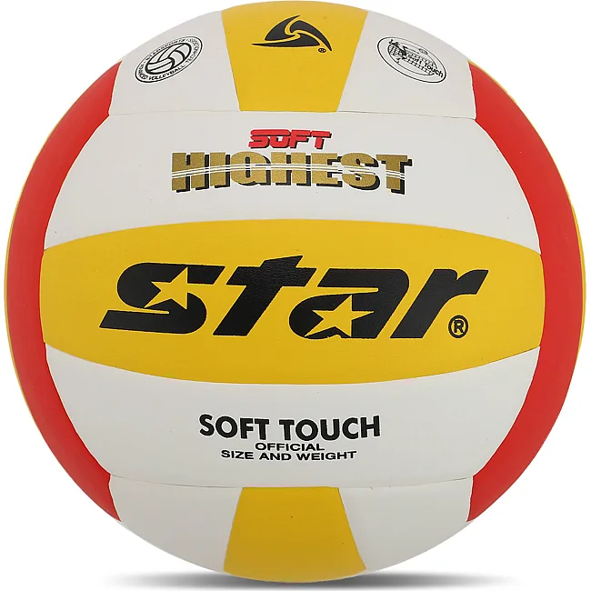 Волейбольный мяч
 STAR SOFT HIGHEST VB425-34S №5 PU
-красный (Белый-желтый)