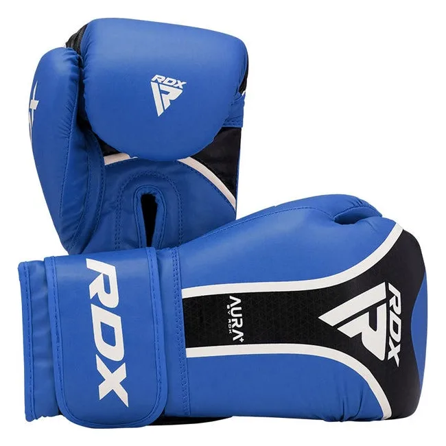 Боксерские перчатки RDX AURA PLUS T-17 Blue/Black (капа в комплекте)