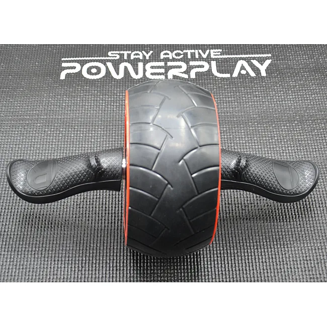 Ролик для пресса POWERPLAY 4326 с обратным механизмом AB Wheel Pro Черно-красное