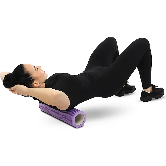 Роллер массажный цилиндр (ролик мфр) 45см Spine Roller SP-SPORT FI-9390 (Розовый)