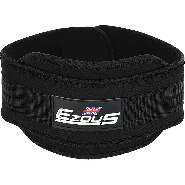 Пояс атлетический для отягощения текстильный с цепью и карабином EZOUS DIP BELT N-02 спинка-16см