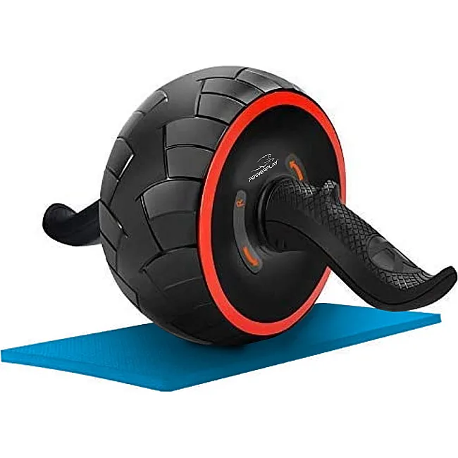 Ролик для пресса POWERPLAY 4326 с обратным механизмом AB Wheel Pro Черно-красное