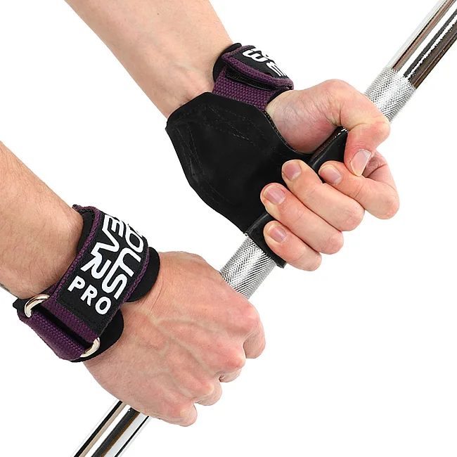 Накладки для подтягивания и тяги GRIPPS PRO EZOUS D-06 2шт (Черный-фиолетовый)